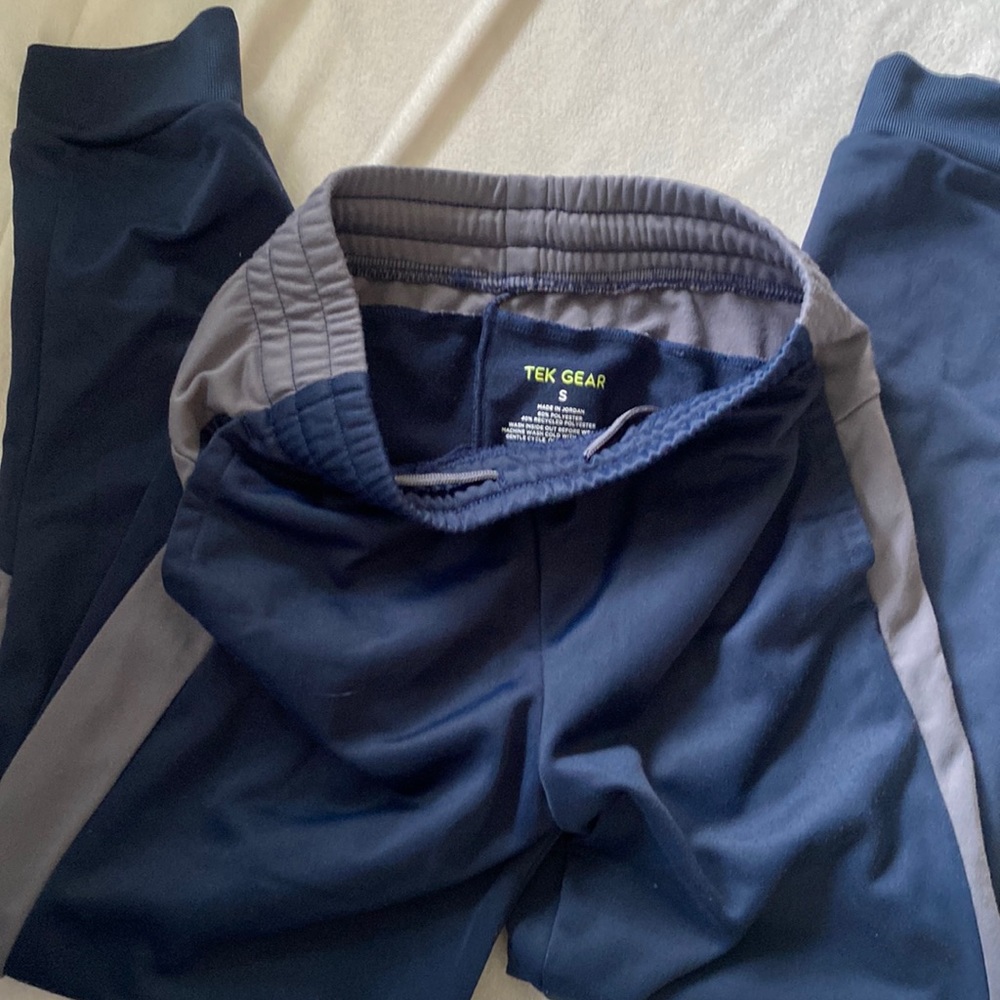 Blue and gray thermal sweatpants